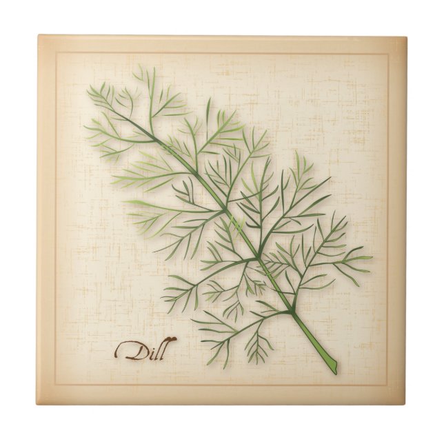 Dill Herb Ceramic Tile Kakelplatta (Framsidan)