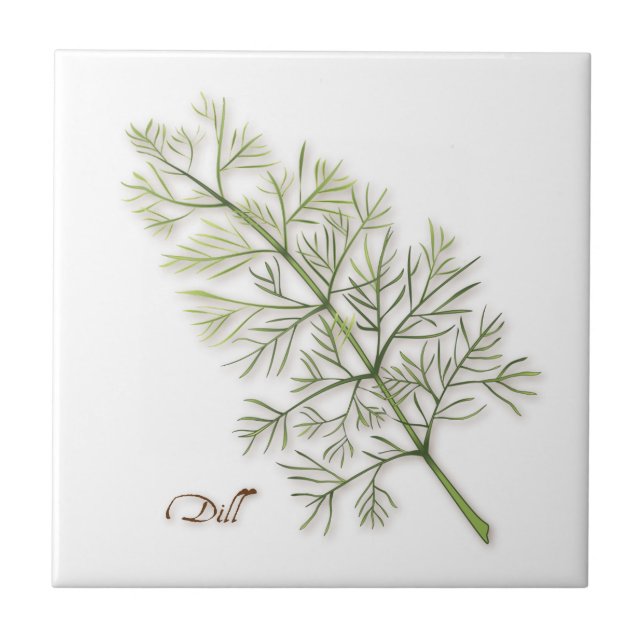 Dill Herb Ceramic Tile Kakelplatta (Framsidan)