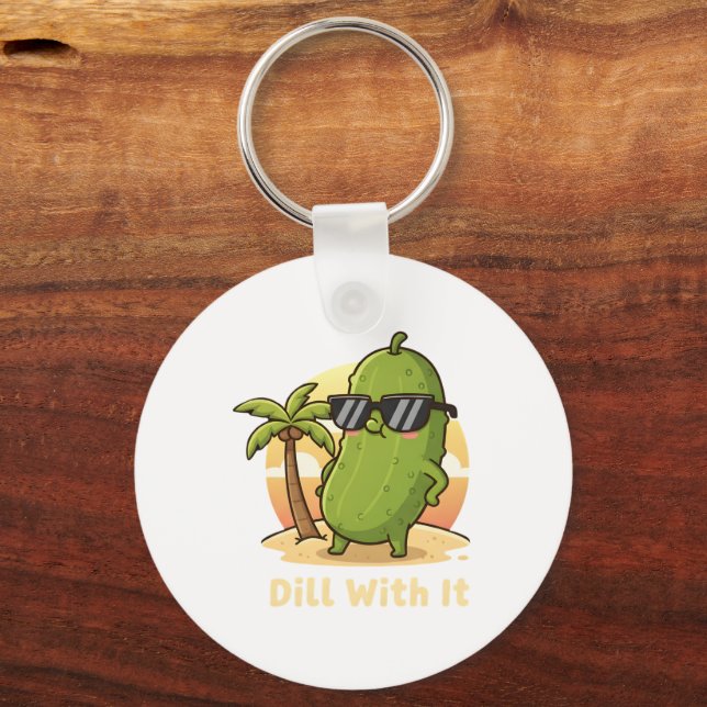 Dill Med Det Roligt Gurka Meme Design – Cool Pickl Nyckelring (Framsida)