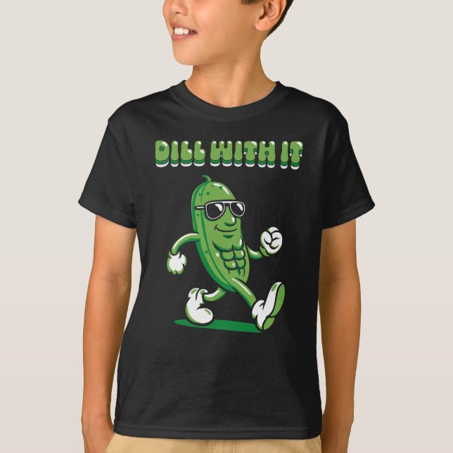 Dill med Pickle Pun Boy T Shirt (Framsida)