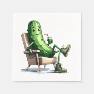Dill Pickle-avslappning under en stol Pappersservett