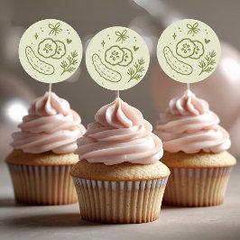 Dill Pickle Klistermärken Cupcake Toppers