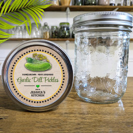 Dill Pickle Konserveringsburk Kraftpapper Etikett