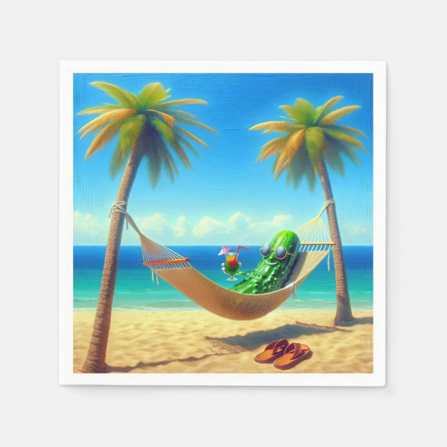 Dill Pickle med cocktail i en Hammock Pappersservett (Framsidan)