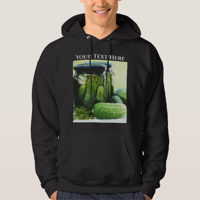 Dill Pickles Cucumbers Gherkin Vegan Vegetarian Hoodie (Framsida)