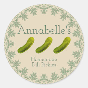 Dill Pickles-etikett Runt Klistermärke
