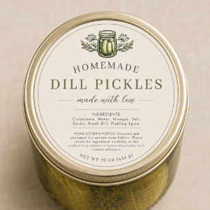 Dill Pickles Konserveringsburk Etikett