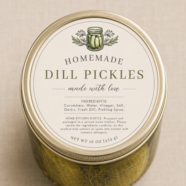 Dill Pickles Konserveringsburk Etikett (Skapare uppladdad)