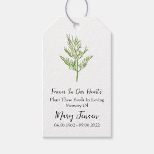 Dill Seed Packet Memorial Funeral Presentetikett