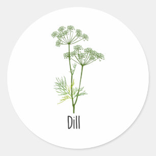 Dill Spices Herb Runt Klistermärke