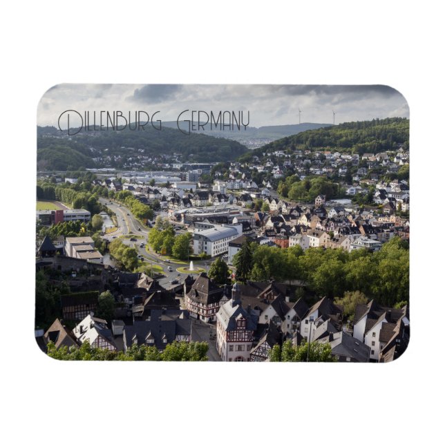 Dillenburg Evening Cityscape Tyskland Magnet (Horisontell)