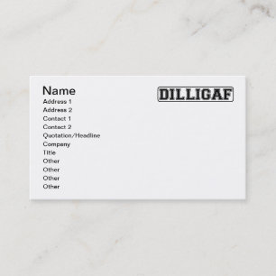 DILLIGAF - Roligt ohyfsat "gör mig ser något Visitkort
