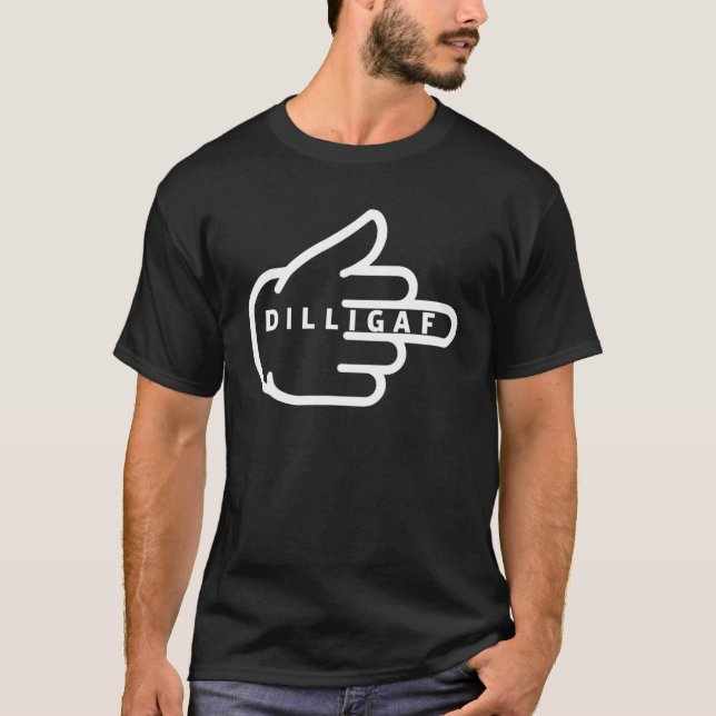 DILLIGAF ser ut som jag Ge AF Mitten Finger Fu T Shirt (Framsida)