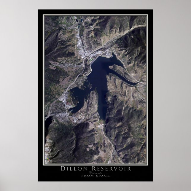 Dillon Reservoir Colorado Satellite Poster Karta (Framsidan)