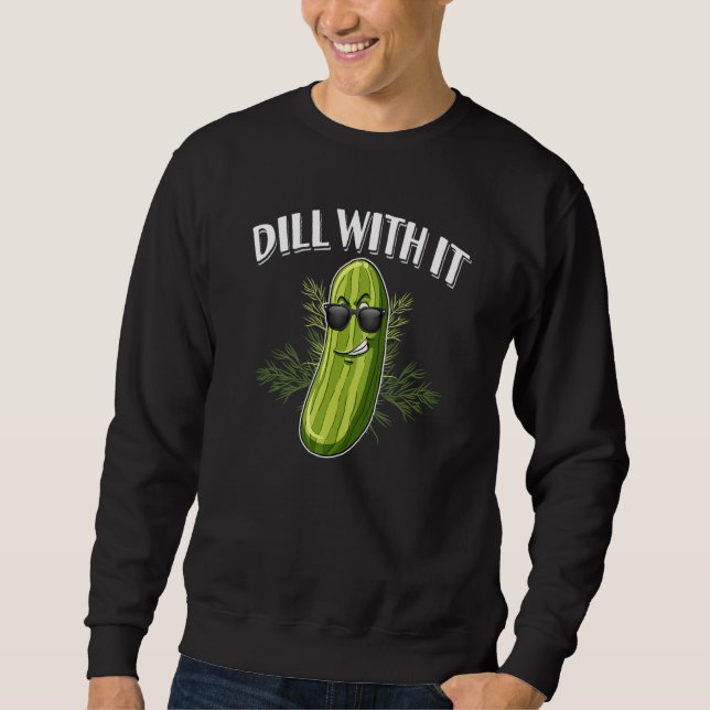 Dillpickle Gurka Puns Dill Med Det Lång Ärmad Tröja (Framsida)