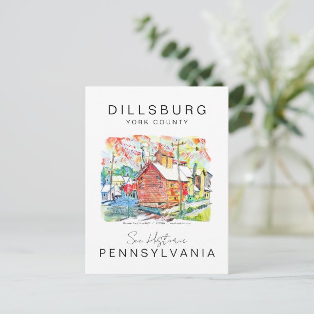 DILLSBURG PENNSYLVANIA SCENIC TRAVEL POSTER VYKORT (Stående Fram)