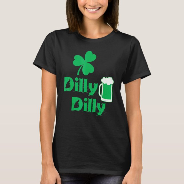 Dilly Clover Leaf Lucky Irish St Patrick's Day Bee T Shirt (Framsida)