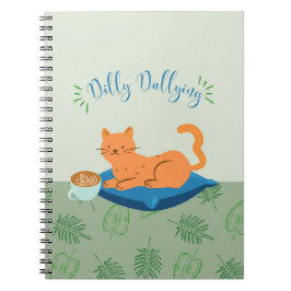 Dilly Dalling Orange Cat Anteckningsbok