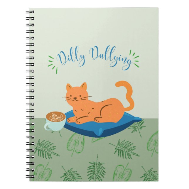 Dilly Dalling Orange Cat Anteckningsbok (Framsidan)