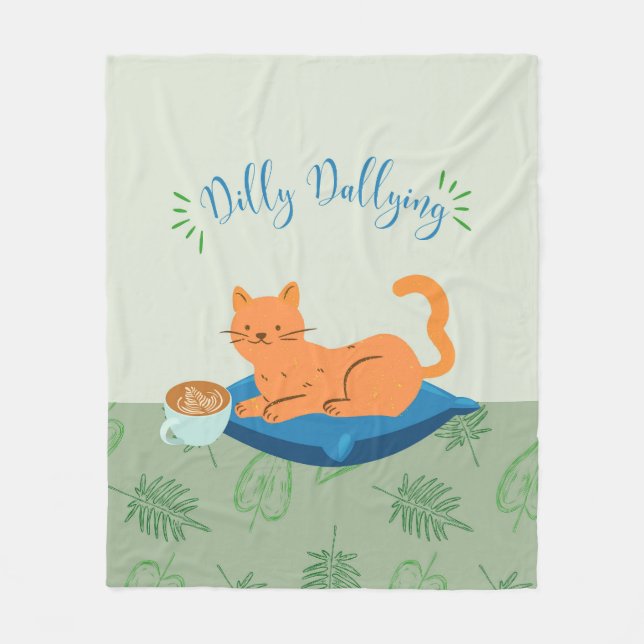 Dilly Dalling Orange Cat Fleecefilt (Framsidan)