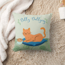 Dilly Dalling Orange Cat Kudde