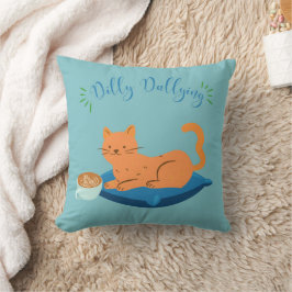 Dilly Dalling Orange Cat Kudde