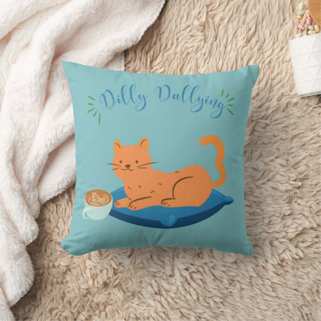 Dilly Dalling Orange Cat Kudde (Filt)