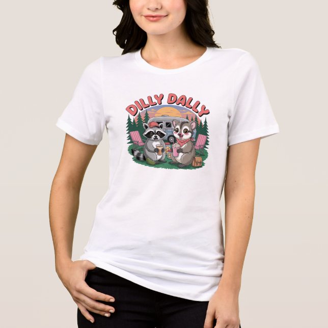 Dilly Dally Camping Buddies Äventyr T Shirt (Framsida)