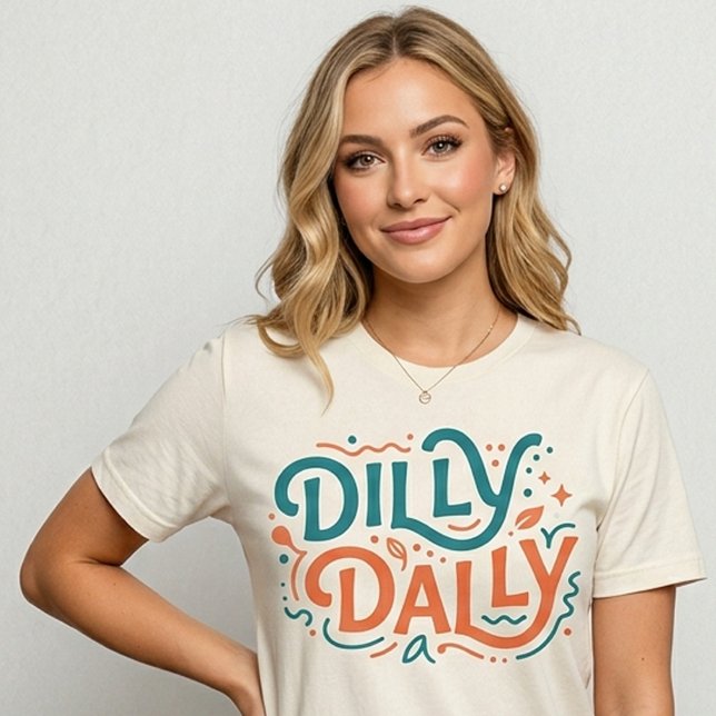 Dilly Dally Grafisk T-shirt | Retro Primitiv Tröja (Skapare uppladdad)