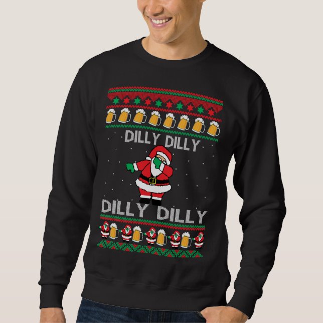 Dilly Dilly Santa Dilly Dilly Uganda Jul Lång Ärmad Tröja (Framsida)