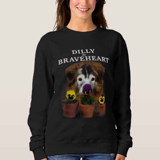 Dilly the Braveheart Blind Rescue Dog Friend of th T Shirt (Framsida)