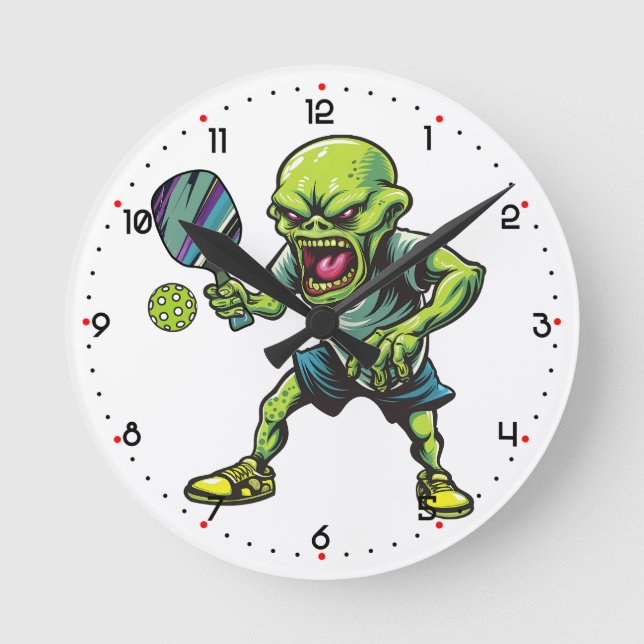 Dillzorian Menace Pickleball  Rund Klocka (Framsida)