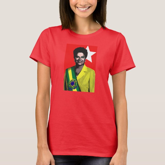 Dilma Presidente Brasil 2014 Eleções Tee Shirt (Framsida)