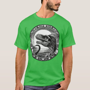 Dilofosaurus Dinosaur i Art nouveau Stil T Shirt