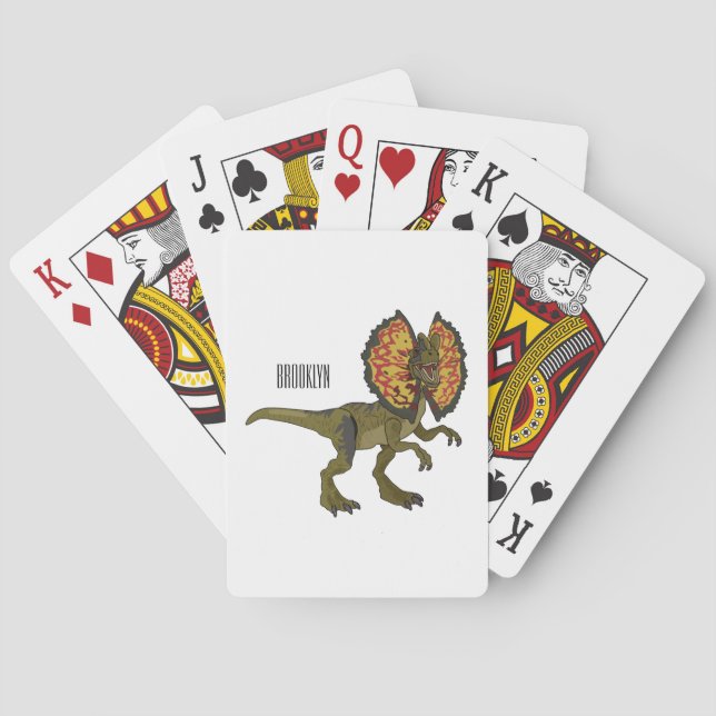 Dilofosaurus tecknad illustration casinokort (Baksidan)