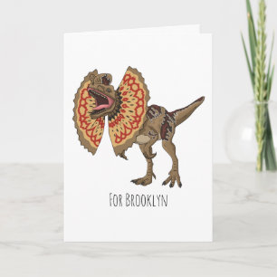Dilofosaurus tecknad illustration kort