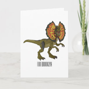 Dilofosaurus tecknad illustration kort