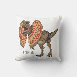 Dilofosaurus tecknad illustration kudde
