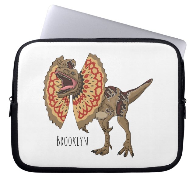 Dilofosaurus tecknad illustration laptop fodral (Framsidan)