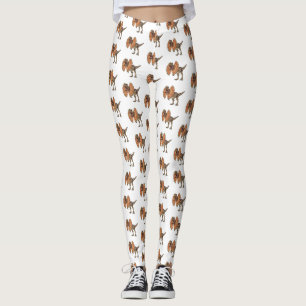 Dilofosaurus tecknad illustration leggings