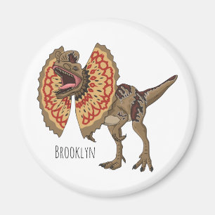 Dilofosaurus tecknad illustration magnet
