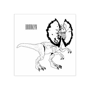 Dilofosaurus tecknad illustration stämpel