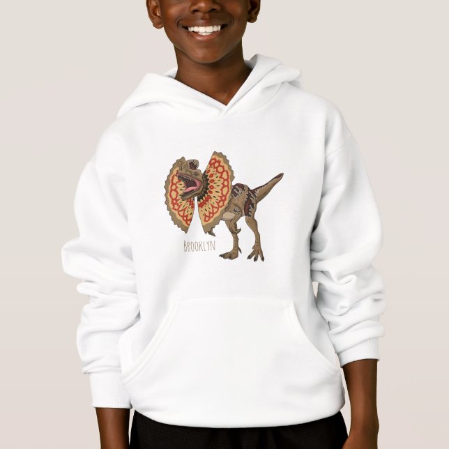 Dilofosaurus tecknad illustration t shirt (Framsida)