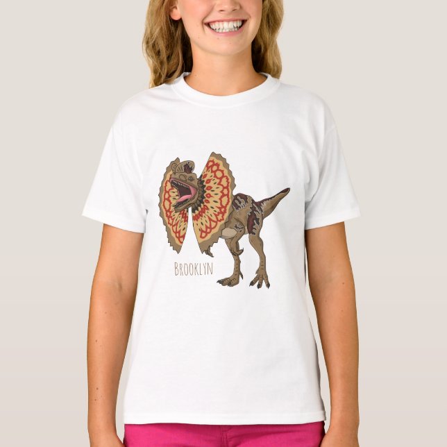 Dilofosaurus tecknad illustration t shirt (Framsida)