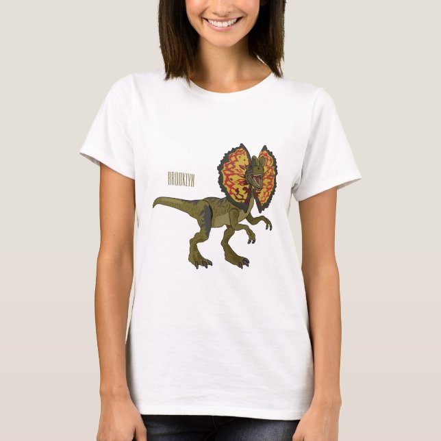 Dilofosaurus tecknad illustration t shirt (Framsida)