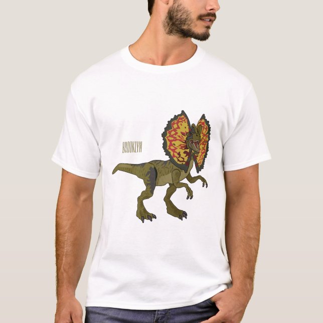 Dilofosaurus tecknad illustration t shirt (Framsida)