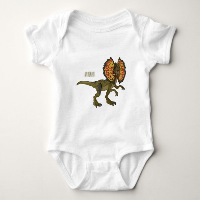 Dilofosaurus tecknad illustration t shirt (Framsida)
