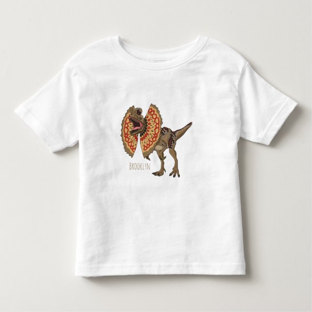 Dilofosaurus tecknad illustration t shirt (Framsida)