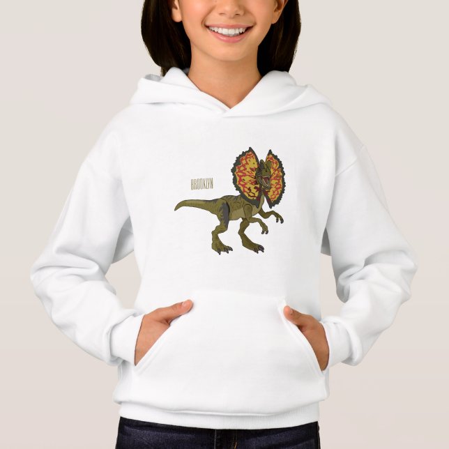 Dilofosaurus tecknad illustration t shirt (Framsida)