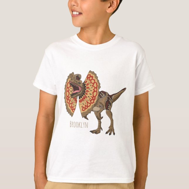 Dilofosaurus tecknad illustration t shirt (Framsida)